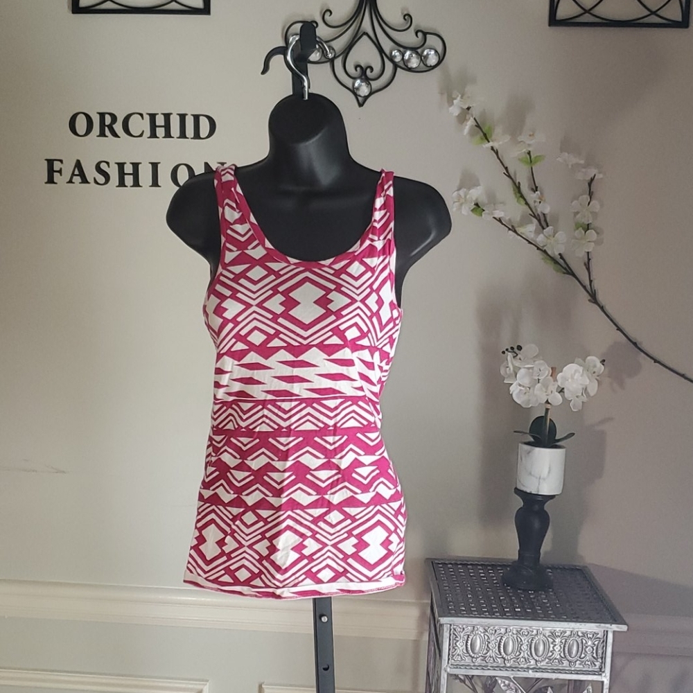 Pink and White Tank top